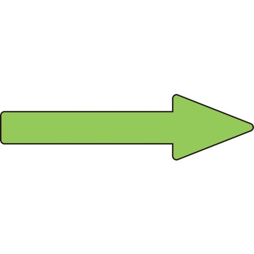 トラスコ中山 緑十字 配管方向表示ステッカー →蛍光緑矢印 貼矢21 30×100mm 10枚組 エンビ（ご注文単位1組）【直送品】