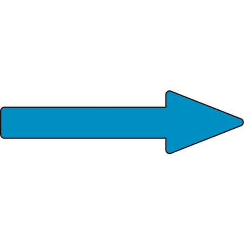 トラスコ中山 緑十字 配管方向表示ステッカー →青矢印 貼矢67 30×100mm 10枚組 アルミ（ご注文単位1組）【直送品】