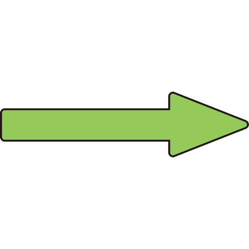 トラスコ中山 緑十字 配管方向表示ステッカー →蛍光緑矢印 貼矢22 20×70mm 10枚組 エンビ（ご注文単位1組）【直送品】