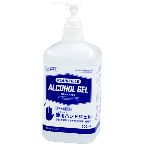 トラスコ中山 モクケン プレヴェーユ薬用ハンドジェル(0.5L)（ご注文単位1本）【直送品】