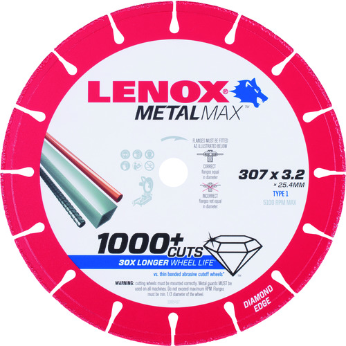 トラスコ中山 LENOX メタルマックス307mm（ご注文単位1枚）【直送品】