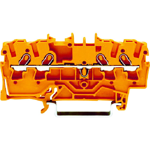 トラスコ中山 WAGO スプリング式中継端子台 2001シリーズ4線式用 橙色（ご注文単位1個）【直送品】