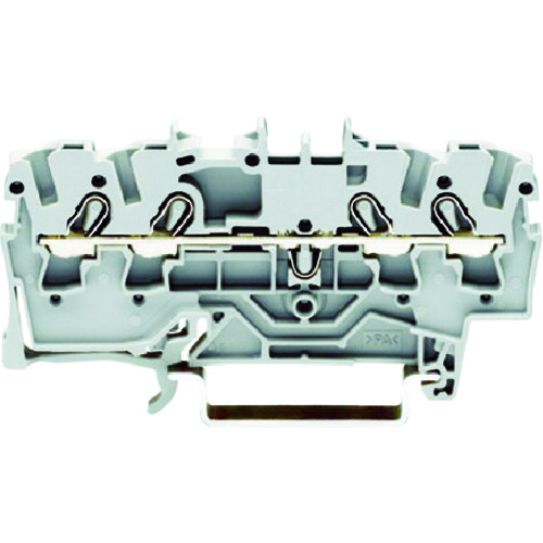 トラスコ中山 WAGO スプリング式中継端子台 2002シリーズ4線式用 グレー色（ご注文単位1個）【直送品】