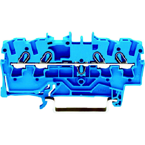 トラスコ中山 WAGO スプリング式中継端子台 2002シリーズ4線式用 青色（ご注文単位1個）【直送品】