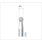 トラスコ中山 ナカニシ チタンコート超硬カッター 球(ダブルカット) 刃径6mm 刃長6mm（ご注文単位1本）【直送品】