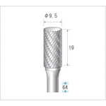 トラスコ中山 ナカニシ チタンコート超硬カッター 円筒(ダブルカット)刃径9.5mm 刃長19mm（ご注文単位1本）【直送品】