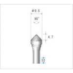 トラスコ中山 ナカニシ チタンコート超硬カッター テーパー(シングルカット) 刃径9.5mm 刃長4.7mm（ご注文単位1本）【直送品】