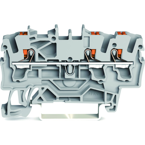 トラスコ中山 WAGO プッシュボタン操作タイプ スプリング式中継端子台2202シリーズ3線式用　160-7109（ご注文単位1個）【直送品】