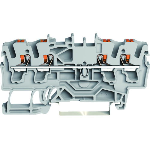 トラスコ中山 WAGO プッシュボタン操作タイプ スプリング式中継端子台2202シリーズ4線式用　160-7113（ご注文単位1個）【直送品】