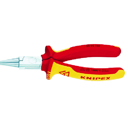 トラスコ中山 KNIPEX 絶縁丸ペンチ 1000V 160mm（ご注文単位1個）【直送品】