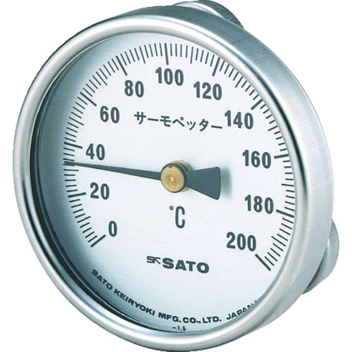 トラスコ中山 佐藤 バイメタル式表面温度計 サーモペッター 0～200℃ (2340-20)（ご注文単位1個）【直送品】