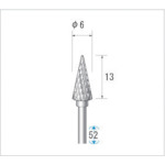 トラスコ中山 ナカニシ 超硬カッター テーパー（ダブルカット） 刃径6mm 刃長13mm 476-2771  (ご注文単位1本) 【直送品】