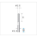 トラスコ中山 ナカニシ 超硬カッター 円筒先丸(シングルカット) 刃径2.5mm 刃長11mm（ご注文単位1本）【直送品】