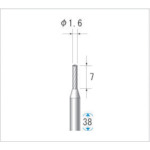 トラスコ中山 ナカニシ 超硬カッター 円筒(シングルカット・エンドカット付) 刃径1.6mm 刃長6mm（ご注文単位1本）【直送品】