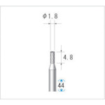 トラスコ中山 ナカニシ 超硬カッター 円筒(シングルカット・エンドカット付) 刃径1.8mm 刃長4.6mm（ご注文単位1本）【直送品】