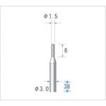 トラスコ中山 ナカニシ 超硬カッター 円筒(ダブルカット) 刃径1.5mm 刃長6mm（ご注文単位1本）【直送品】