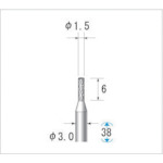 トラスコ中山 ナカニシ 超硬カッター 円筒(ダブルカット・エンドカット付)刃径1.5mm刃長6mm（ご注文単位1本）【直送品】