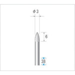 トラスコ中山 ナカニシ 超硬カッター 砲弾(シングルカット) 刃径3mm 刃長6mm（ご注文単位1本）【直送品】