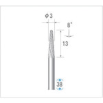 トラスコ中山 ナカニシ 超硬カッター テーパー先丸(ダブルカット)刃径3mm 刃長12.7mm（ご注文単位1本）【直送品】