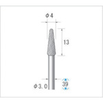 トラスコ中山 ナカニシ 超硬カッター テーパー先丸(ダイヤカット) 刃径4mm 刃長13mm（ご注文単位1本）【直送品】