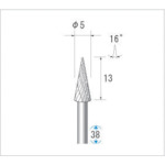 トラスコ中山 ナカニシ 超硬カッター テーパー(ダブルカット) 刃径5mm 刃長12.7mm（ご注文単位1本）【直送品】