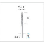 トラスコ中山 ナカニシ 超硬カッター テーパー(ダイヤカット) 刃径2.3mm 刃長13mm（ご注文単位1本）【直送品】