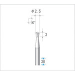 トラスコ中山 ナカニシ 超硬カッター 逆テーパー(ダブルカット) 刃径2.5mm 刃長3mm（ご注文単位1本）【直送品】