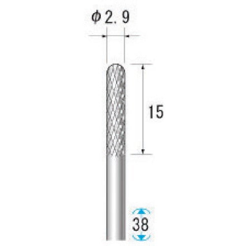 トラスコ中山 ナカニシ 超硬アロイカッター 円筒先丸(オール超硬) 刃径3mm 刃長14mm（ご注文単位1本）【直送品】