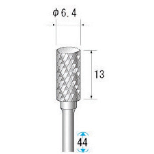 トラスコ中山 ナカニシ 超硬アロイカッター 円筒(ロー付) 刃径6.3mm 刃長12.7mm（ご注文単位1本）【直送品】