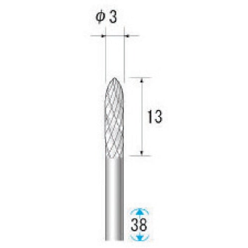 トラスコ中山 ナカニシ 超硬アロイカッター テーパー(オール超硬)刃径3mm 刃長12.7mm（ご注文単位1本）【直送品】