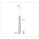 トラスコ中山 ナカニシ 超硬カッター 砲弾(ダブルカット) 刃径3mm 刃長12.7mm　476-3874（ご注文単位1本）【直送品】