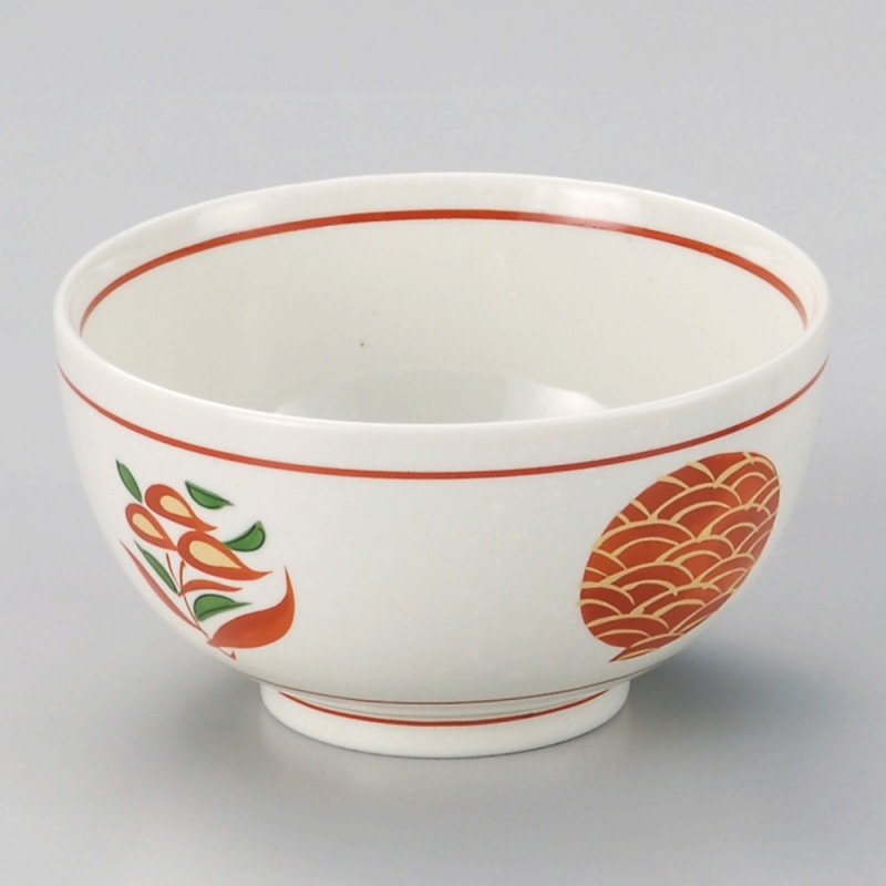 金正陶器 赤絵波丸紋お好丼（小） 1個（ご注文単位1個）【直送品】