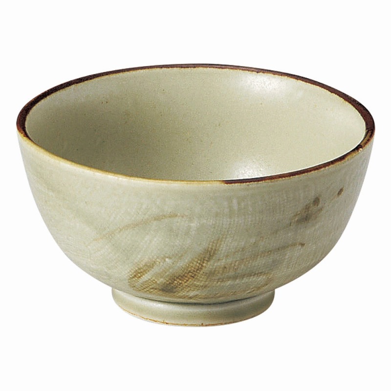 金正陶器 織部流し芦絵茶碗（大） 1個（ご注文単位1個）【直送品】