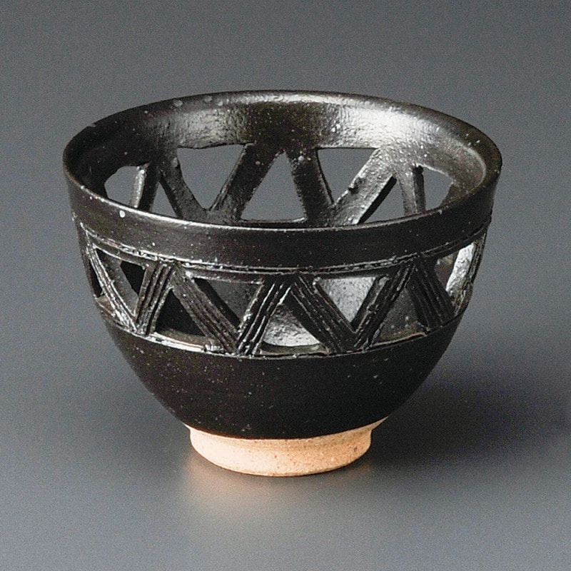 金正陶器 黒織部透し小鉢 1個（ご注文単位1個）【直送品】