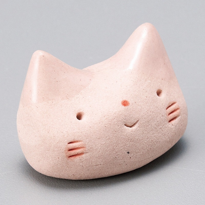 金正陶器 手造り 猫 ﾋﾟﾝｸ箸置 1個（ご注文単位1個）【直送品】