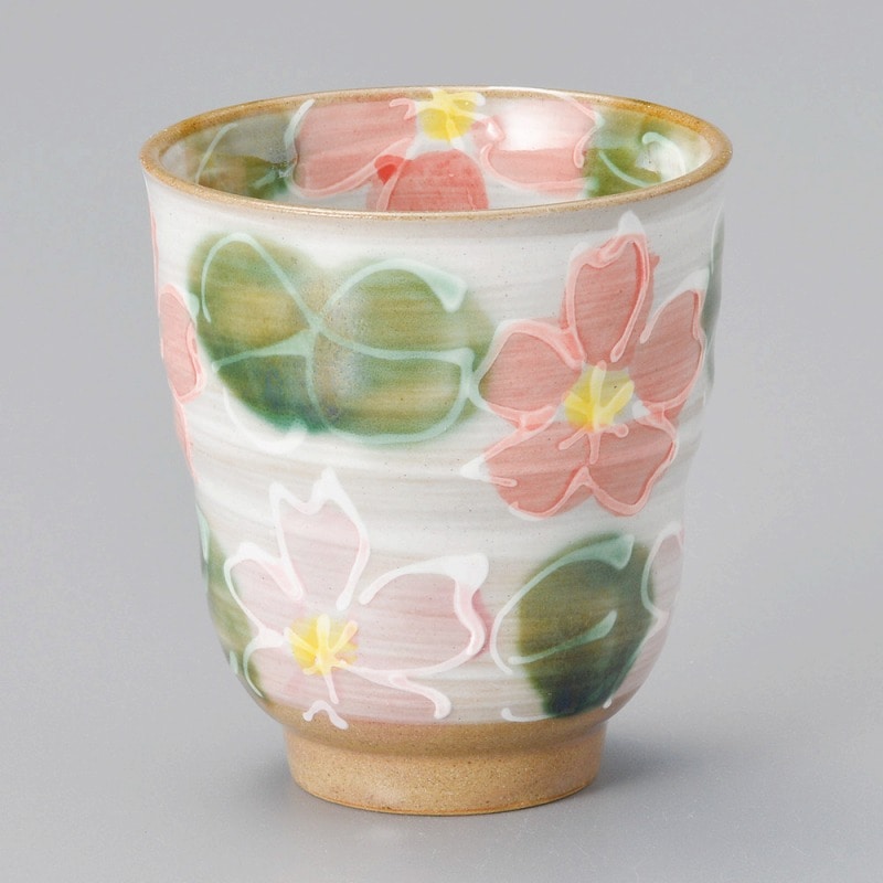 金正陶器 赤桜湯呑 1個（ご注文単位1個）【直送品】