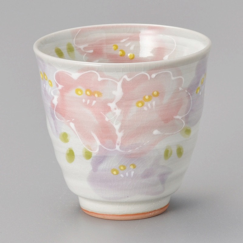 金正陶器 花束湯呑ﾋﾟﾝｸ 1個（ご注文単位1個）【直送品】