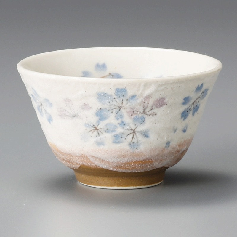 金正陶器 平安桜(青)反千茶 1個（ご注文単位1個）【直送品】