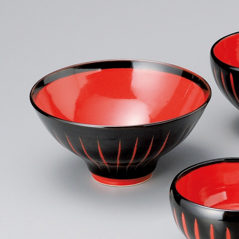 金正陶器 紅十草盃型高台反5.5丼 1個（ご注文単位1個）【直送品】