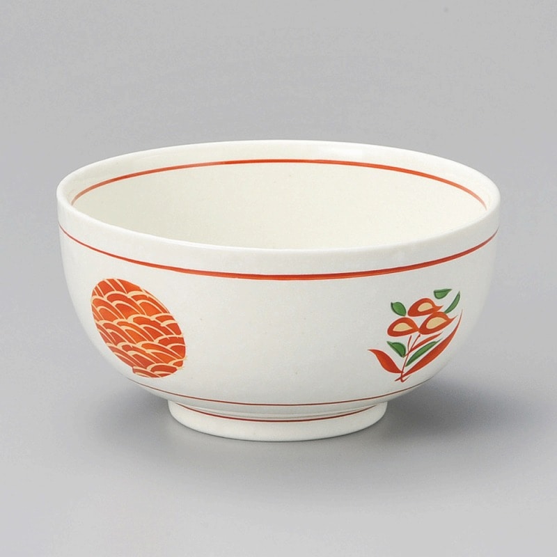 金正陶器 赤絵波丸紋お好み丼(小) 1個（ご注文単位1個）【直送品】