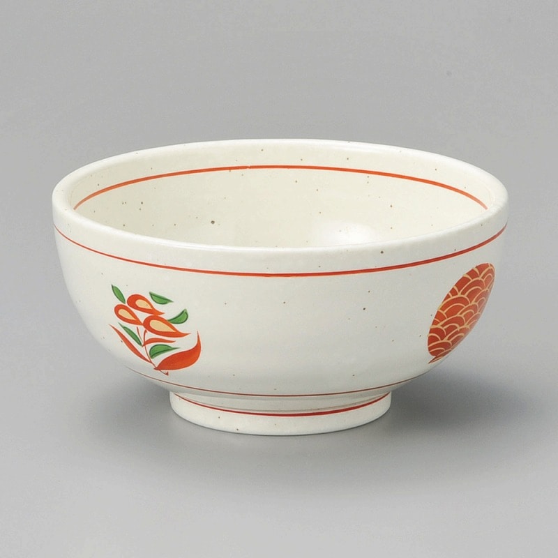 金正陶器 赤絵波丸紋5.5丼 1個（ご注文単位1個）【直送品】