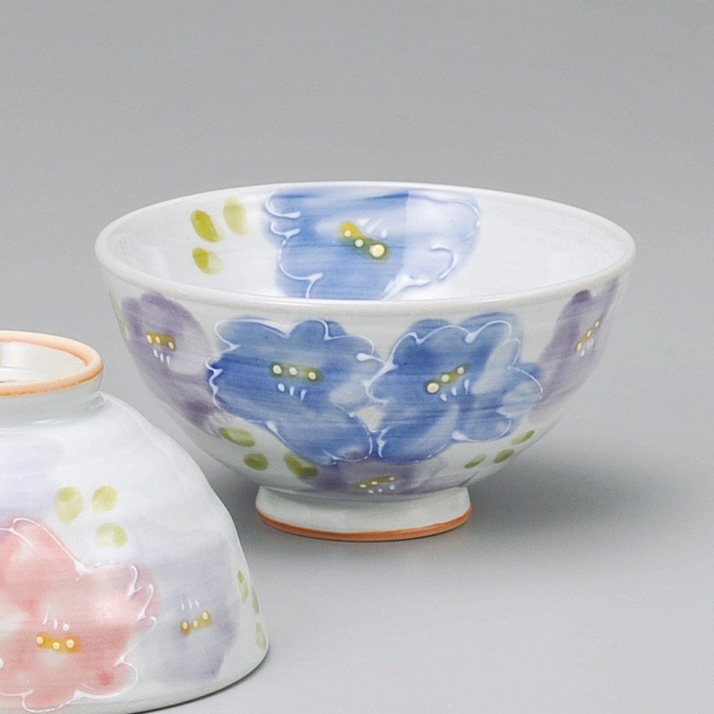 金正陶器 花束茶碗ﾌﾞﾙｰ 1個（ご注文単位1個）【直送品】