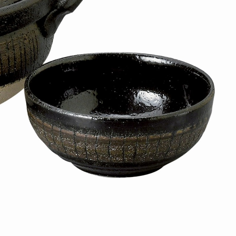 金正陶器 黒十草丸小鉢 1個（ご注文単位1個）【直送品】