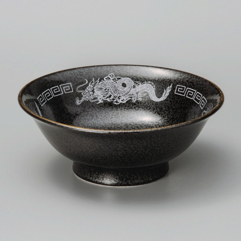 金正陶器 黒水晶白竜反7.0高台丼 1個（ご注文単位1個）【直送品】