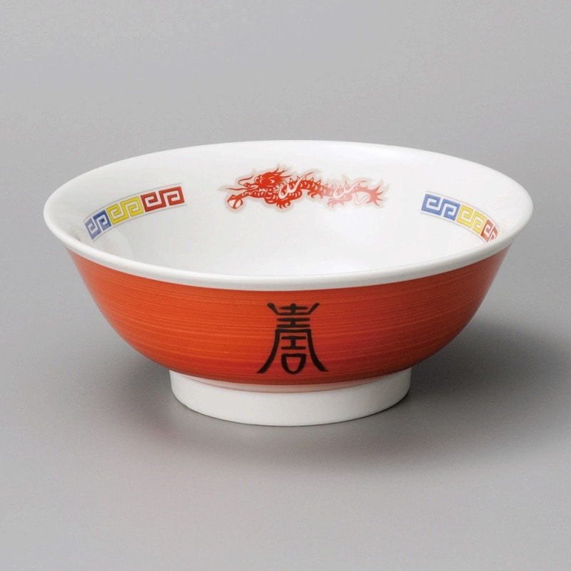 金正陶器 赤巻三色雷門6.8高台丼 1個（ご注文単位1個）【直送品】