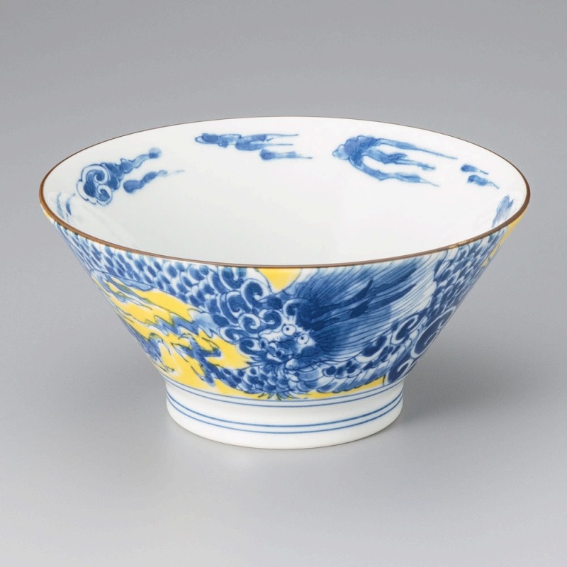 金正陶器 黄彩龍絵19cm麺鉢 1個（ご注文単位1個）【直送品】