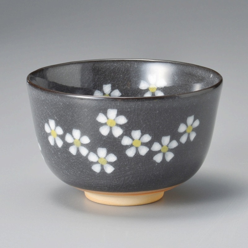 金正陶器 花絵黒茶碗 1個（ご注文単位1個）【直送品】