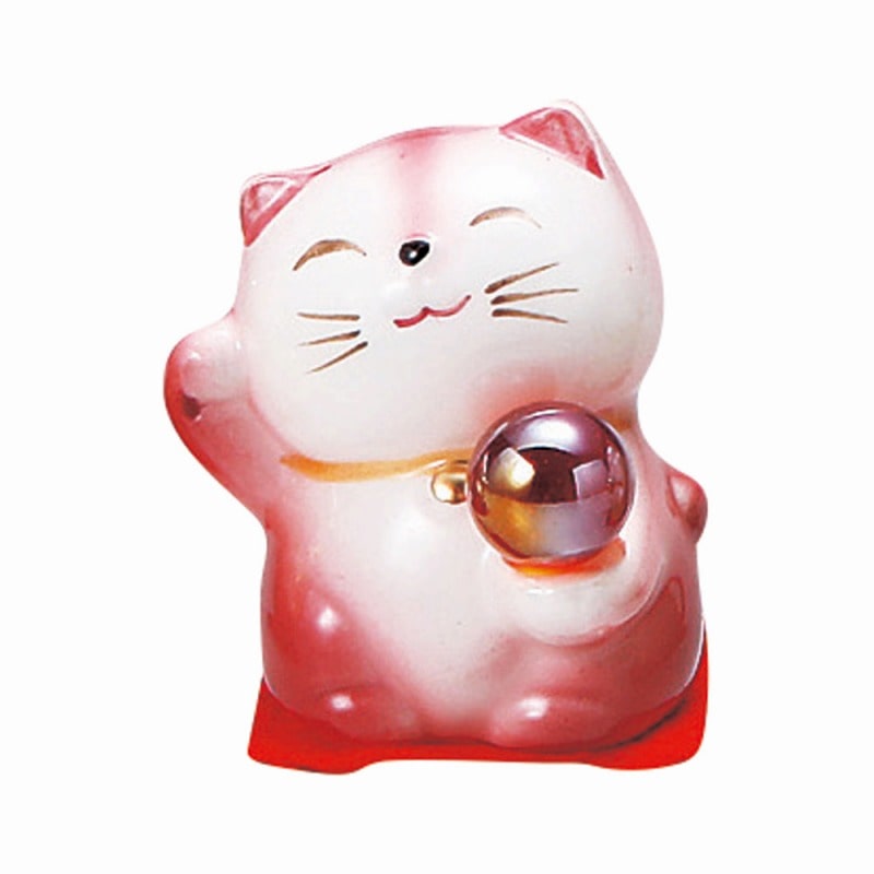 金正陶器 開運風水ﾐﾆ猫(桃色) 1個（ご注文単位1個）【直送品】