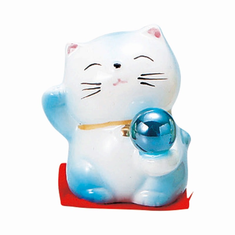 金正陶器 開運風水ﾐﾆ猫(青色) 1個（ご注文単位1個）【直送品】