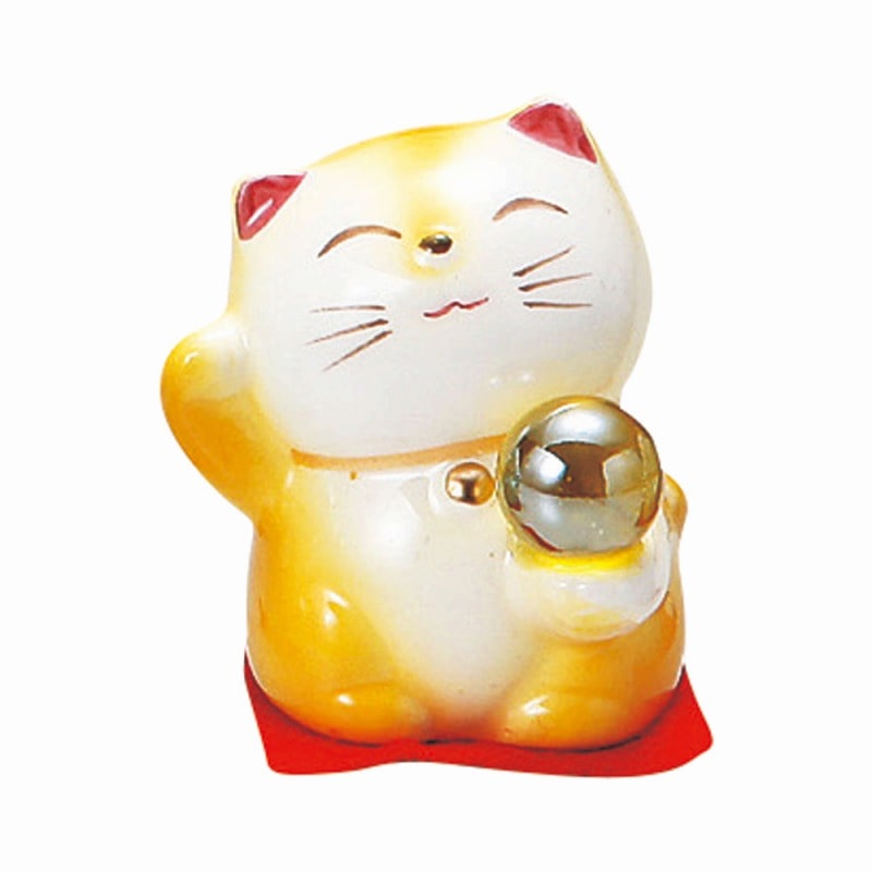 金正陶器 開運風水ﾐﾆ猫(黄色) 1個（ご注文単位1個）【直送品】